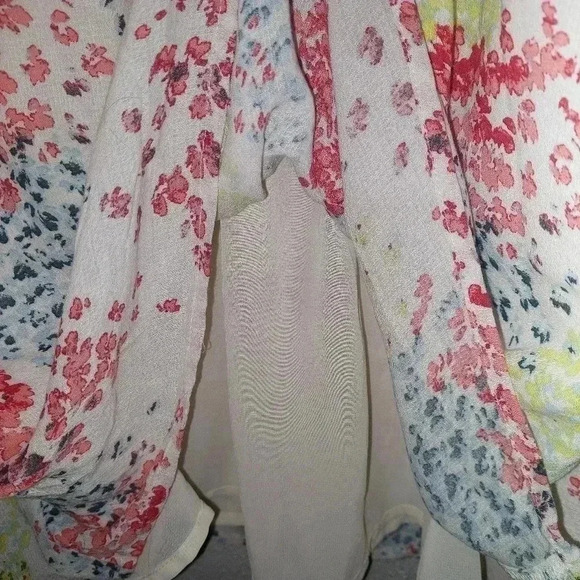 Lucky Brand Women's Size XS White Floral Summer Flowy Waist Tie Maxi Dress - Picture 5 of 7